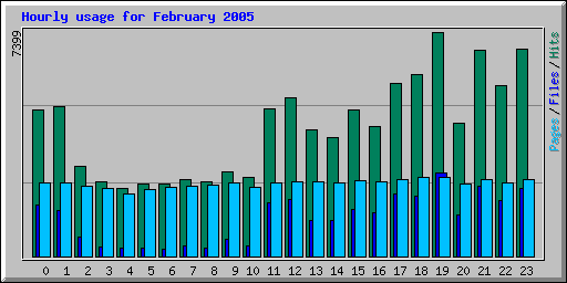 February 2005 hourly usage at Network Chico