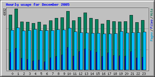 December 2005 hourly usage statistics for Network Chico